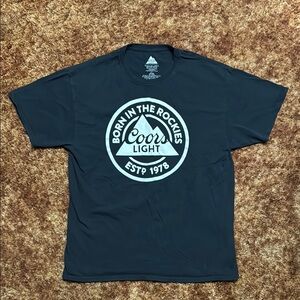 Black Coors Light T-Shirt. Size Large